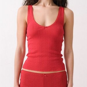 Red Cou Cou Scoop Tank